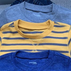 Simple Kids Long Sleeve Tees - Blue, Yellow, Gray